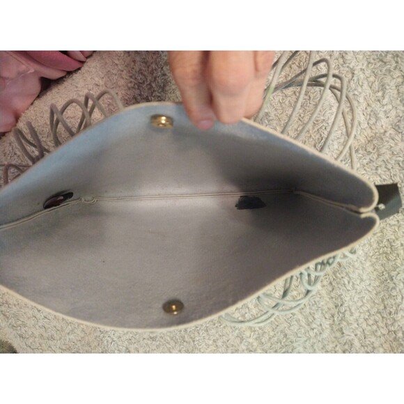 Blue Netted Hobo Shoulder Bag Boho Beachy Summer - Picture 7 of 8